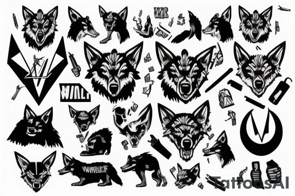 Black and white tattoo of wolf of wallstreet minimal tattoo idea