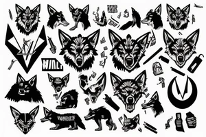 Black and white tattoo of wolf of wallstreet minimal tattoo idea