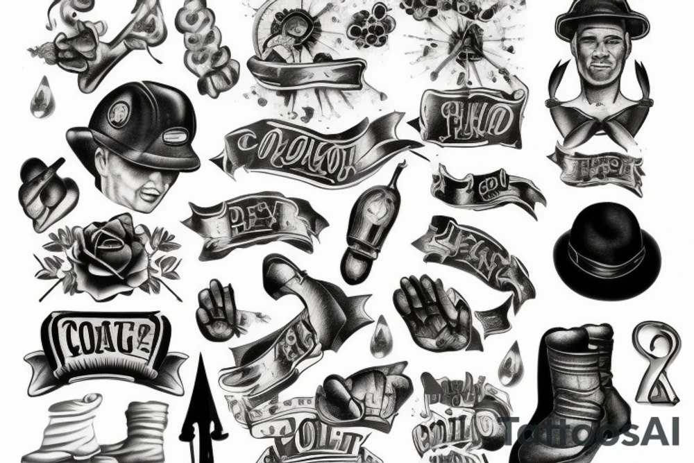 "FORGOTTEN" above coal miner tattoo idea