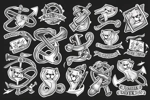 an otter with an anchor behind it tattoo idea