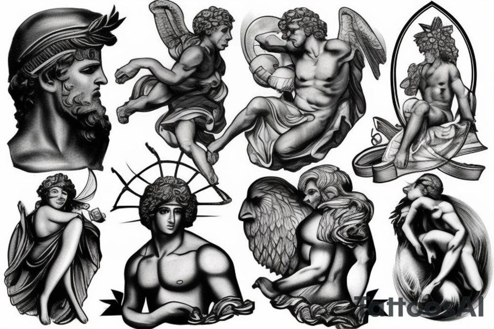 Greek God atlas in gloomy stormy weather tattoo idea