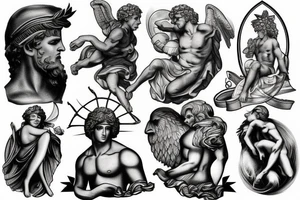 Greek God atlas in gloomy stormy weather tattoo idea