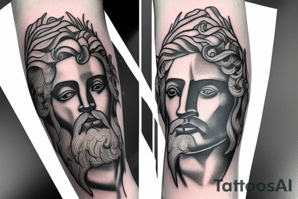 Greek God atlas in gloomy stormy weather tattoo idea