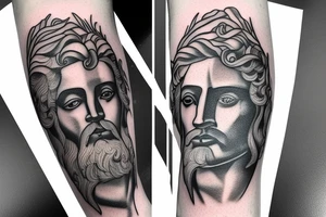 Greek God atlas in gloomy stormy weather tattoo idea