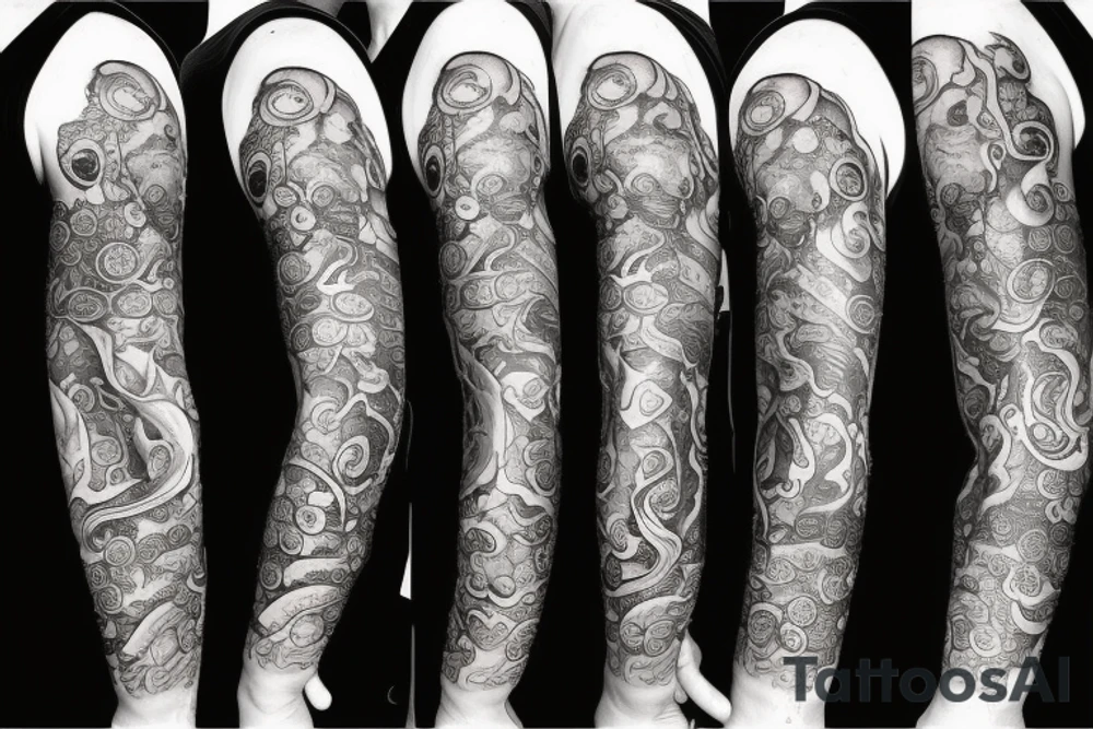 Octopus sleeve chef knife tattoo idea