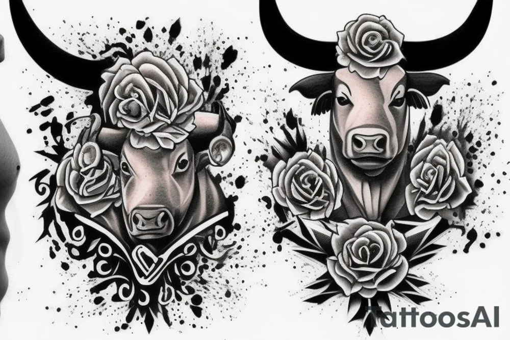 fighting bull tattoo idea
