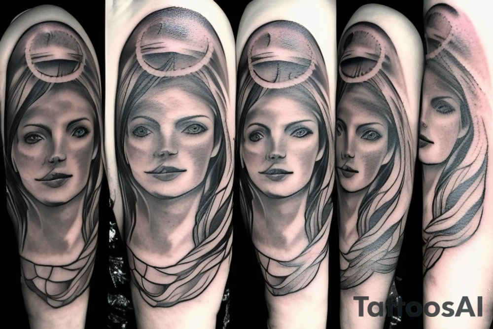 Mary with a halo tattoo idea