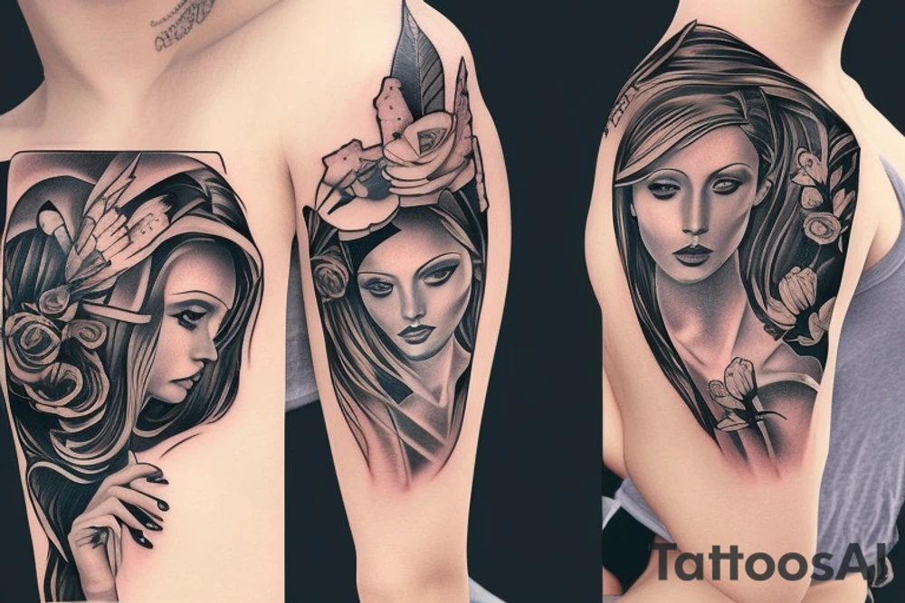 virgin maria tattoo idea