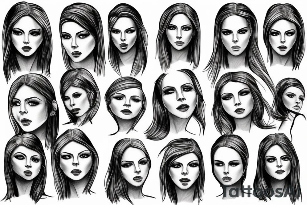 woman face, christ, clean, negativ tattoo idea