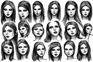 woman face, christ, clean, negativ tattoo idea
