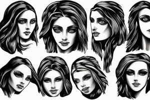 woman face, christ, clean, negativ tattoo idea