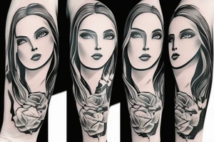 woman face, christ, clean, negativ tattoo idea