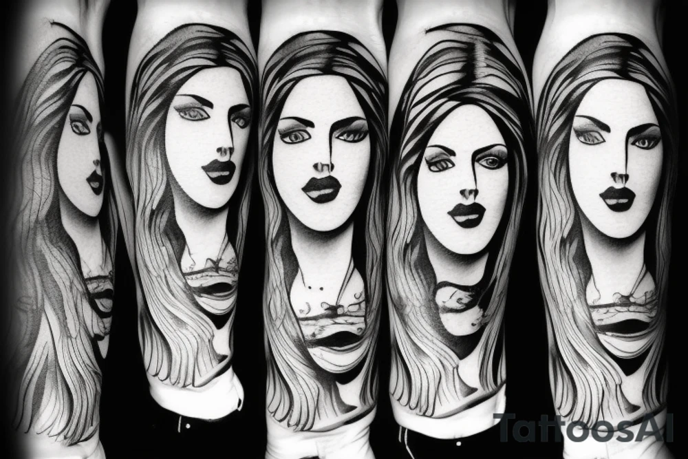 woman face, christ, clean, negativ tattoo idea