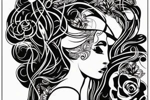 side profile woman tattoo idea