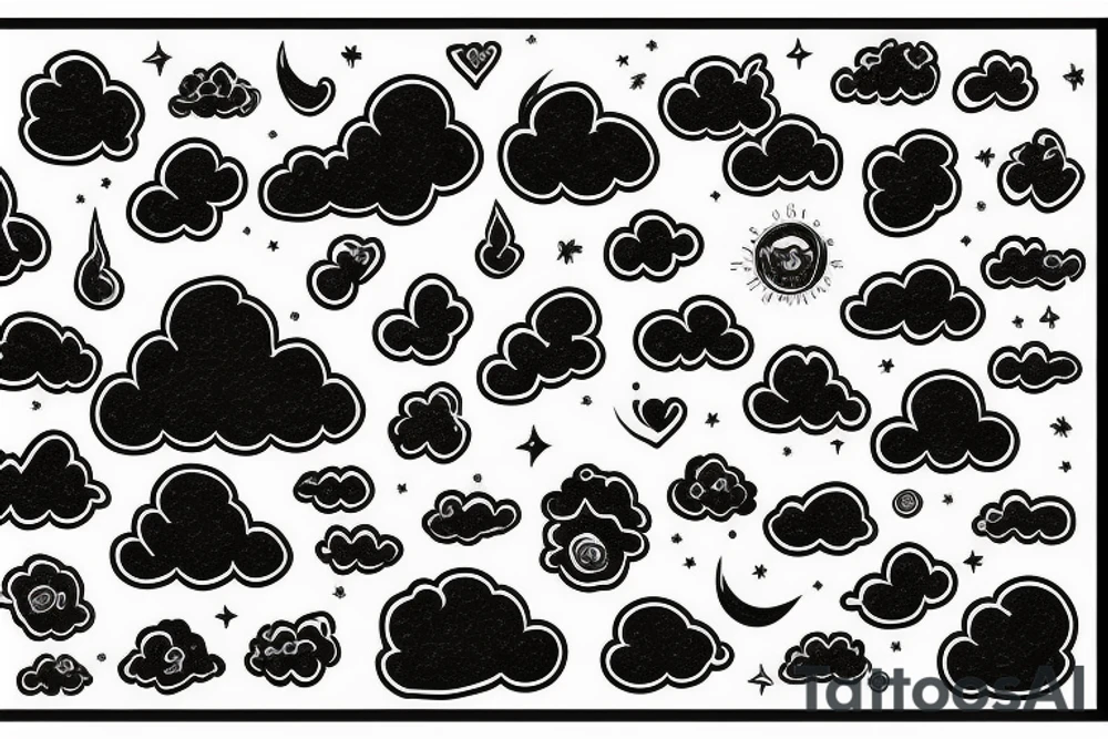 Black cloud simple tattoo idea