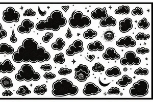 Black cloud simple tattoo idea