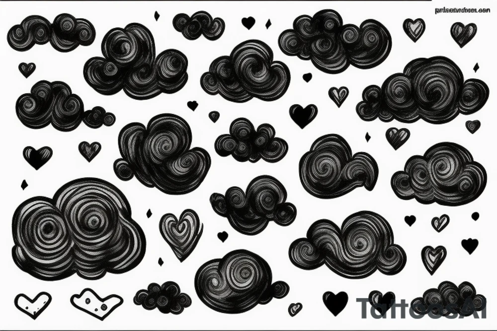 Black cloud simple tattoo idea