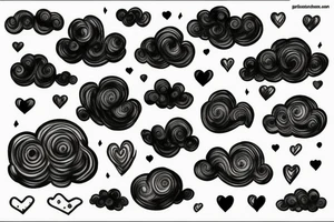Black cloud simple tattoo idea