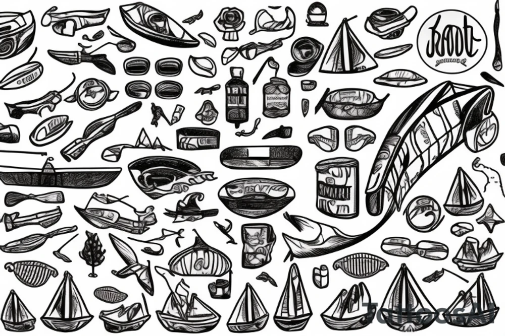 Red canoe tattoo idea