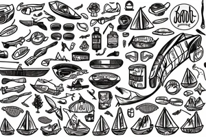 Red canoe tattoo idea