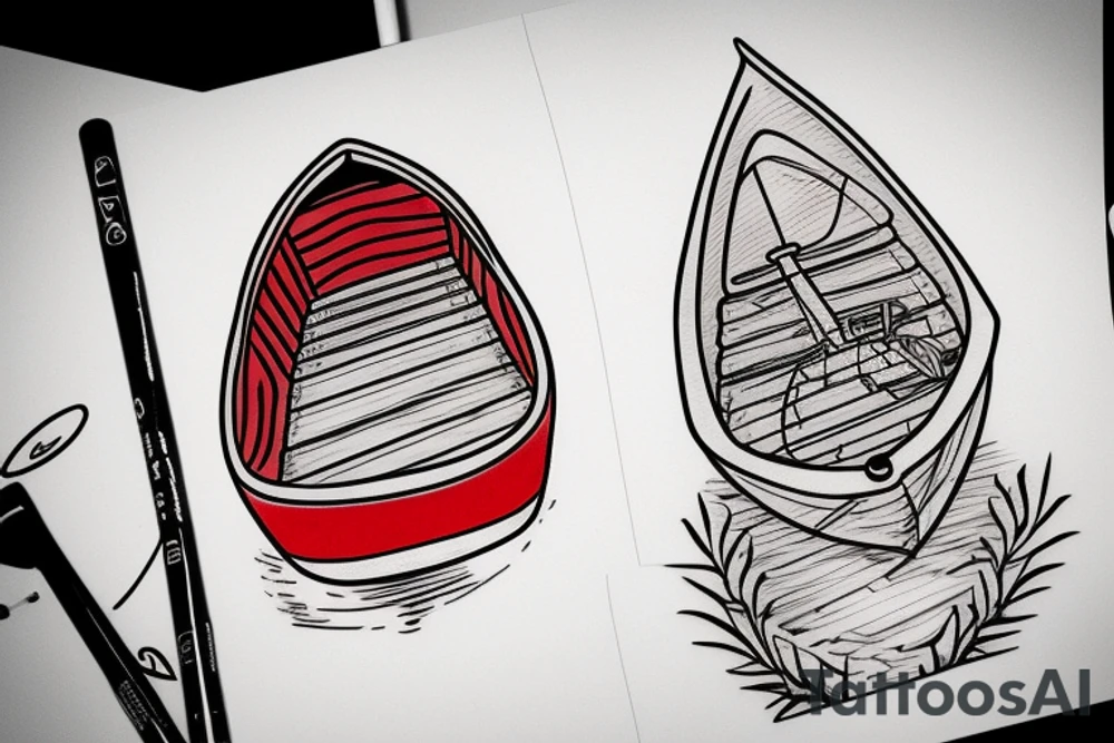 Red canoe tattoo idea