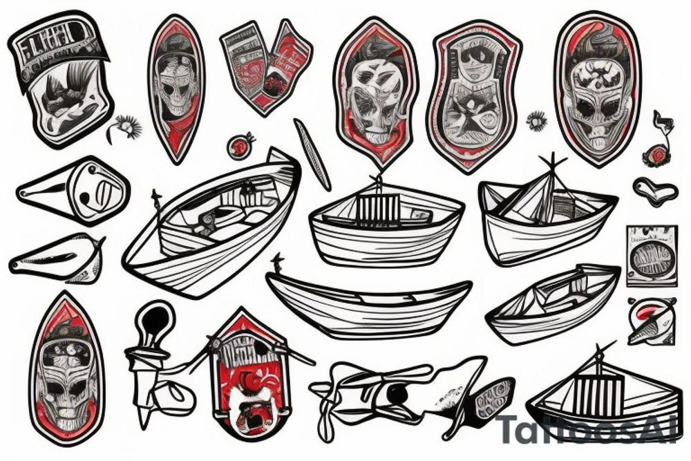 Red canoe tattoo idea