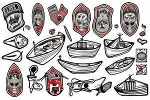 Red canoe tattoo idea