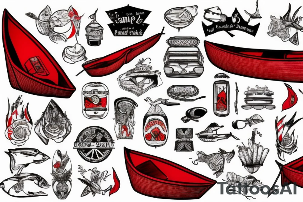 Red canoe tattoo idea