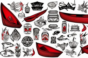 Red canoe tattoo idea