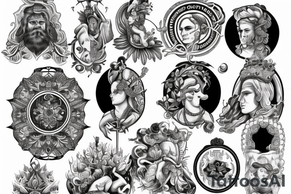 4 stoic virtues tattoo idea
