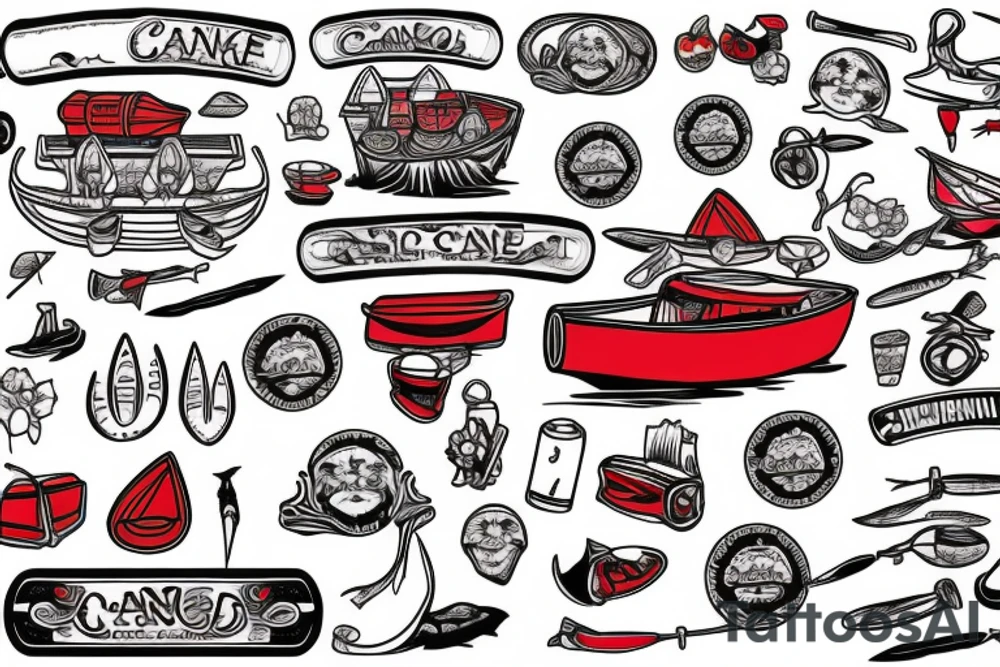 Red canoe tattoo idea