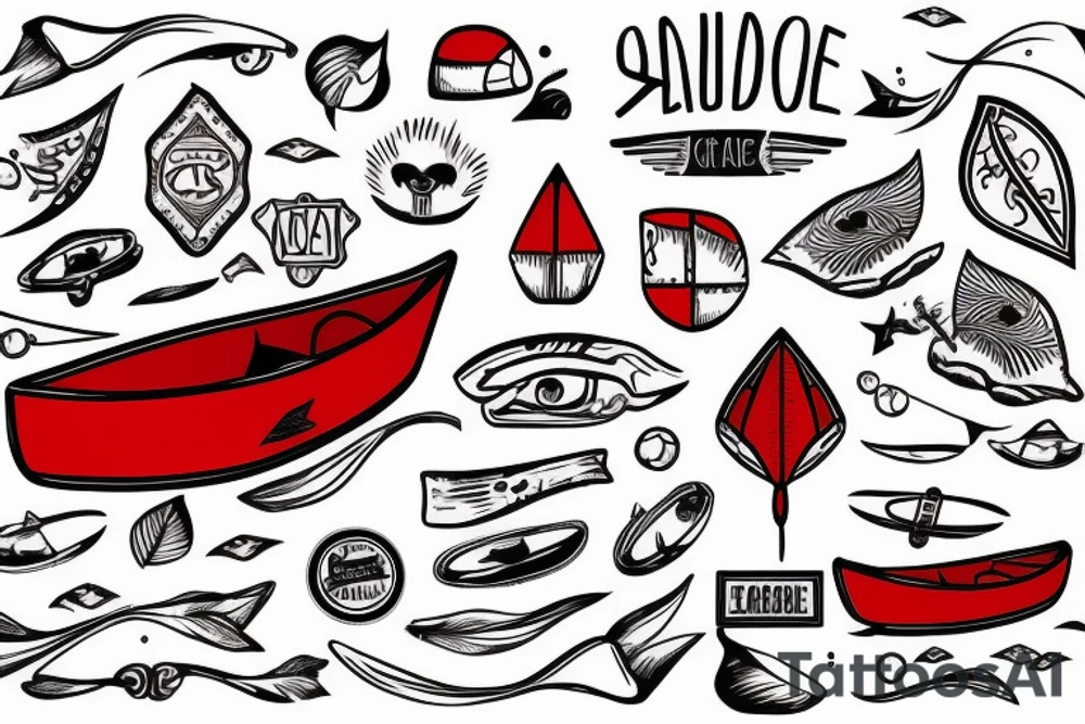 Red canoe tattoo idea