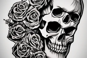 Realistic skull wearing chicano hat tattoo idea