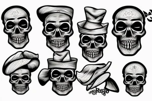 Realistic skull wearing chicano hat tattoo idea