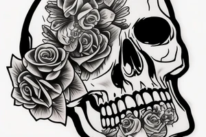 Realistic skull wearing chicano hat tattoo idea