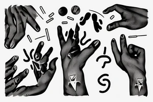 Hand making a three with the first three fingers and the last two fingers slightly up tattoo idea