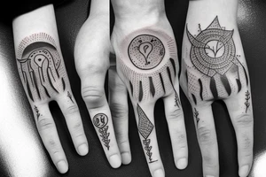 Hand making a three with the first three fingers tattoo idea