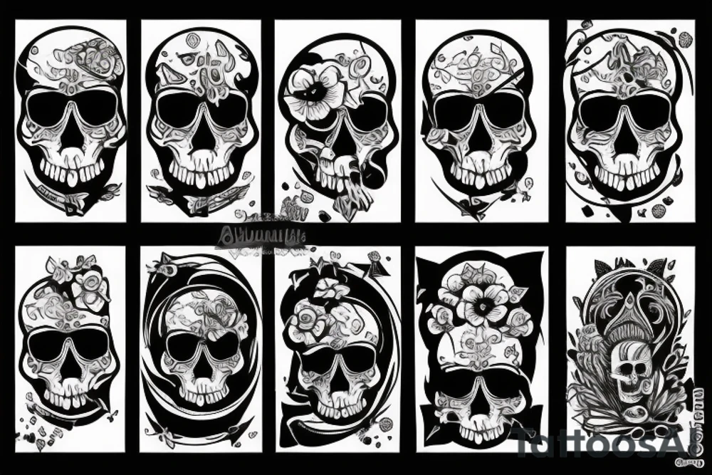 Darkness and skull, with optimistic vibes tattoo idea