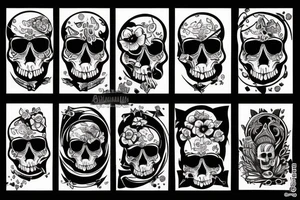 Darkness and skull, with optimistic vibes tattoo idea
