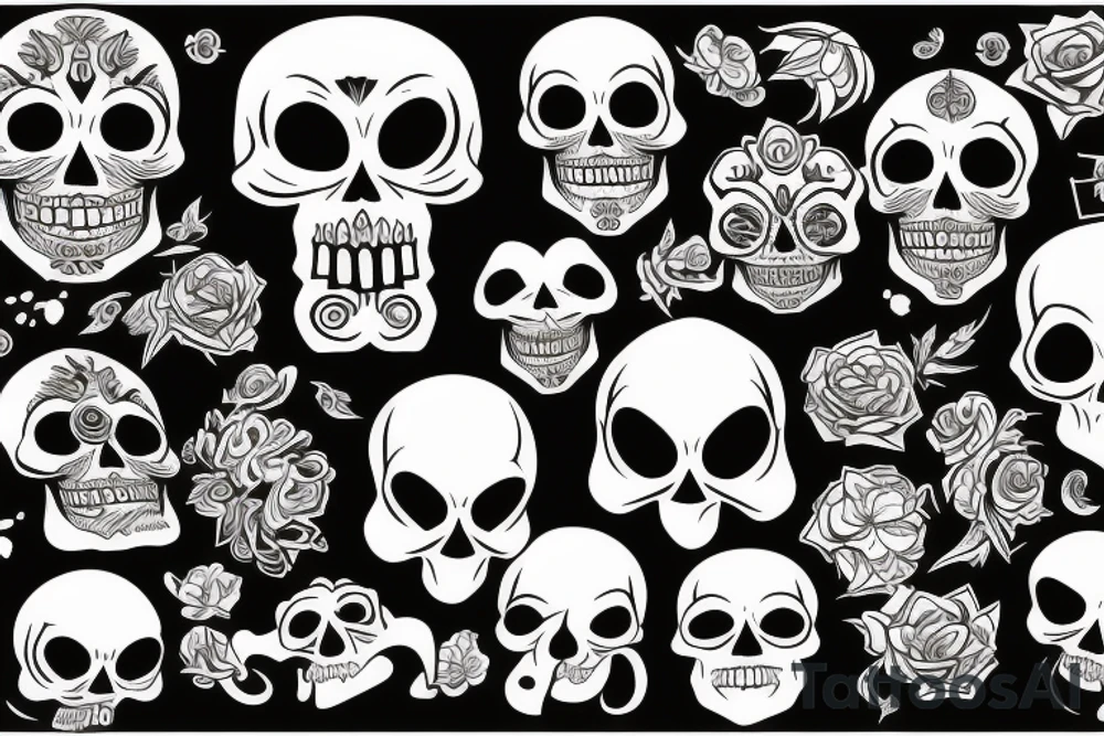 Darkness and skull, with optimistic vibes tattoo idea
