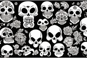 Darkness and skull, with optimistic vibes tattoo idea