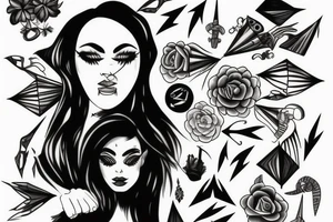 Dark liana surrounded by arrow tattoo idea