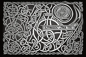 Celtic tree of life, gavel, hourglass, bear, microphone, yin-yang, Achilles, pyramids, DNA strand tattoo idea