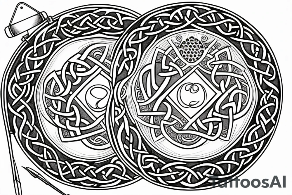 Celtic tree of life, gavel, hourglass, bear, microphone, yin-yang, Achilles, pyramids, DNA strand tattoo idea