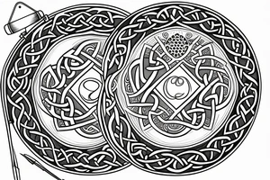 Celtic tree of life, gavel, hourglass, bear, microphone, yin-yang, Achilles, pyramids, DNA strand tattoo idea