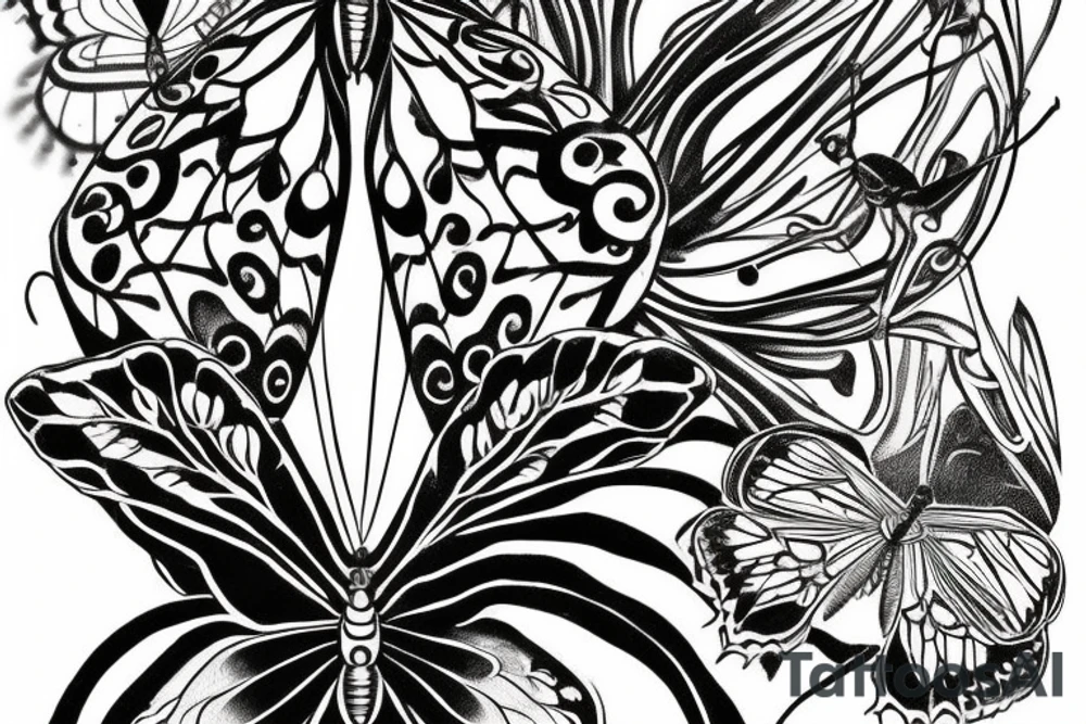 a butterfly that is damaged on the left side, but perfect on the right side. symbolizing the progression in one's life from damaged to healed. have the words "the power to transcend comes from within" written underneath tattoo idea