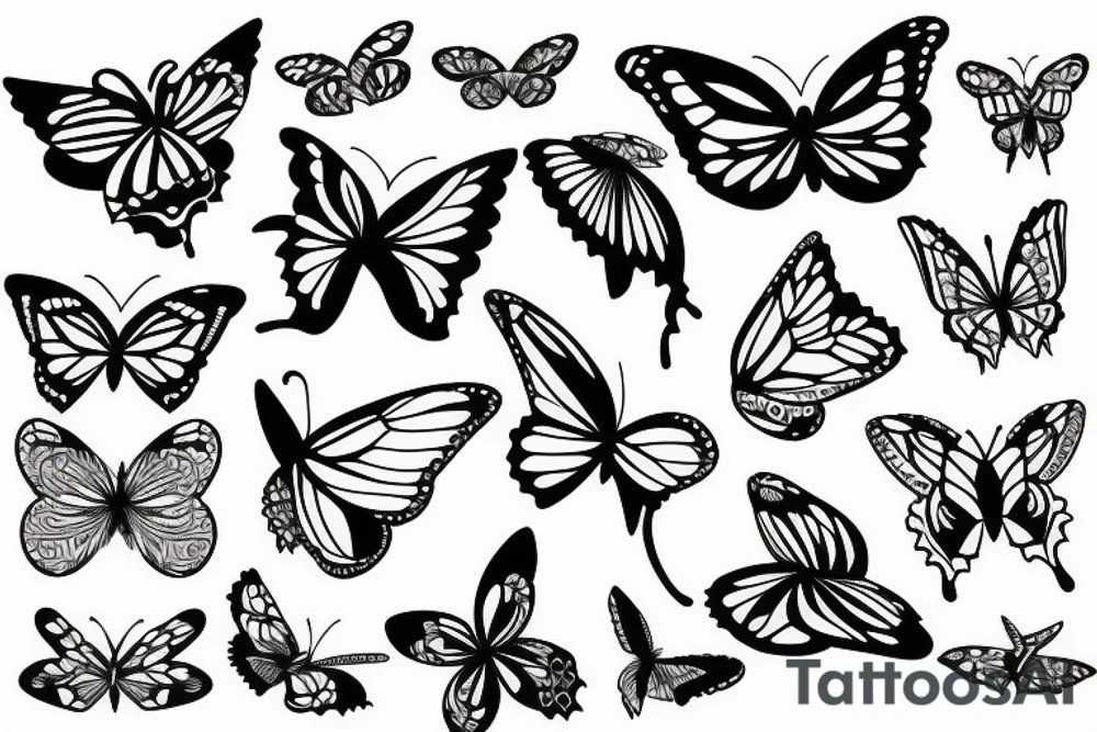 damaged butterfly tattoo idea