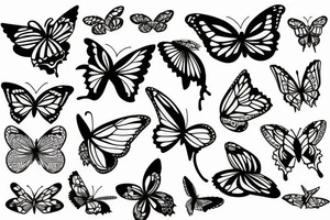 damaged butterfly tattoo idea