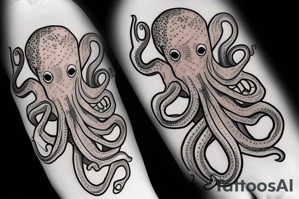 Octopus with a knife tattoo idea