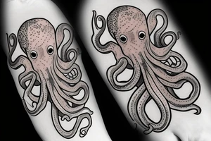 Octopus with a knife tattoo idea